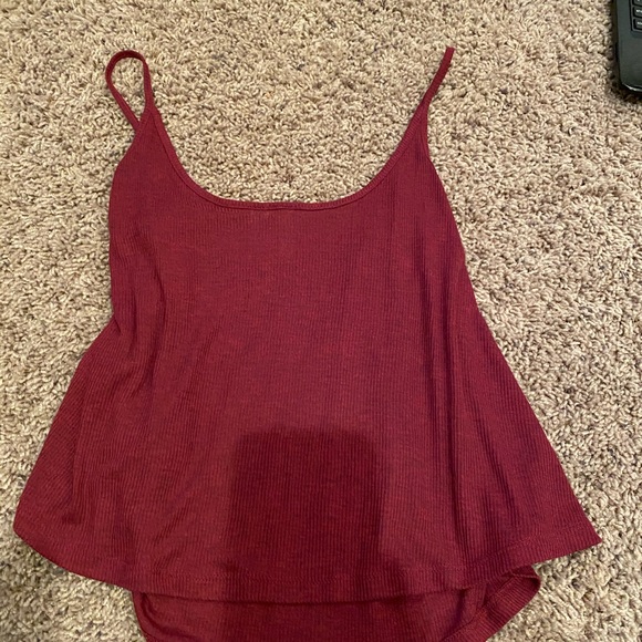 maroon Ribbed tank - Picture 3 of 3